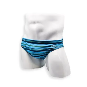 2 Inch Flat Front Swim Brief - Tidal Stripe