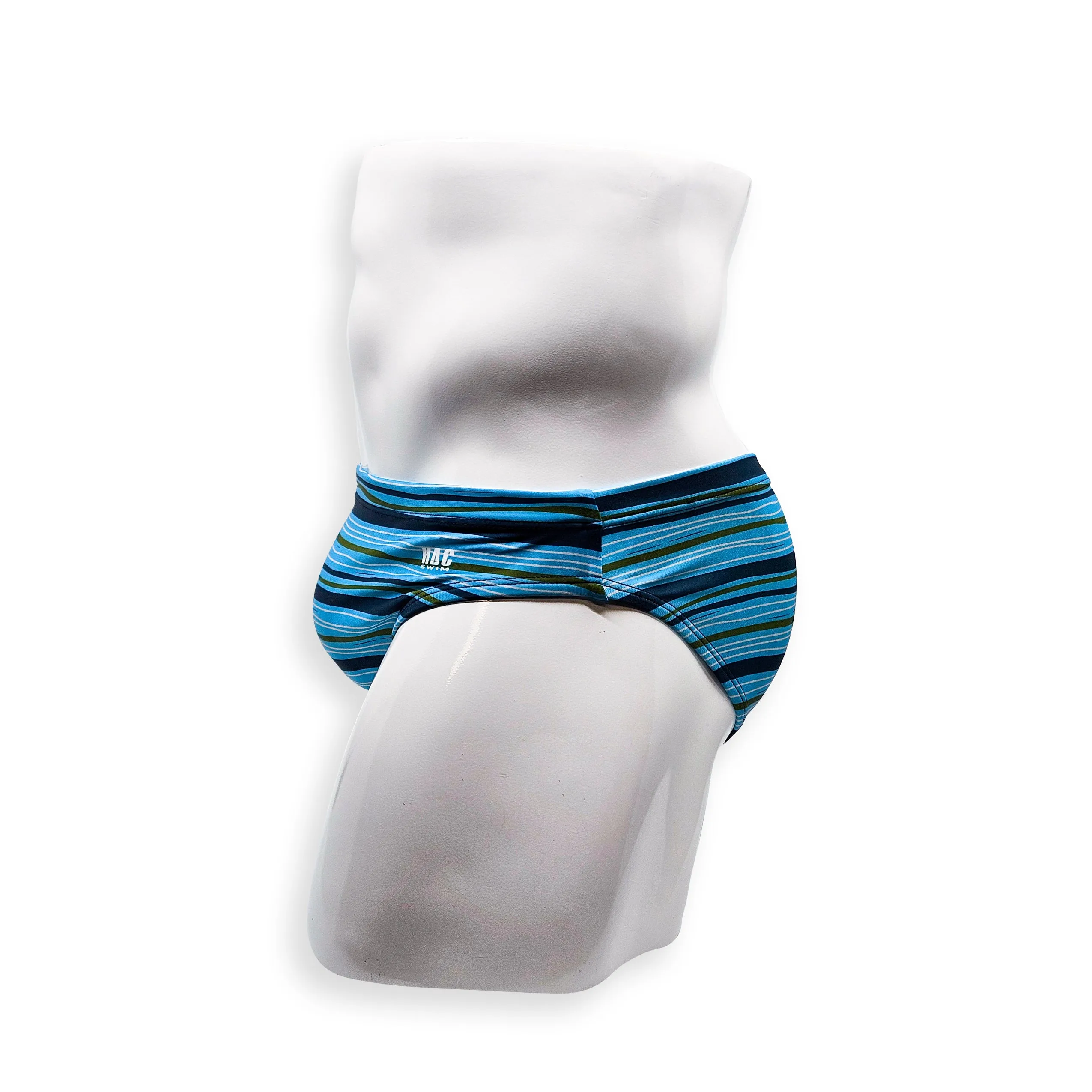 2 Inch Flat Front Swim Brief - Tidal Stripe