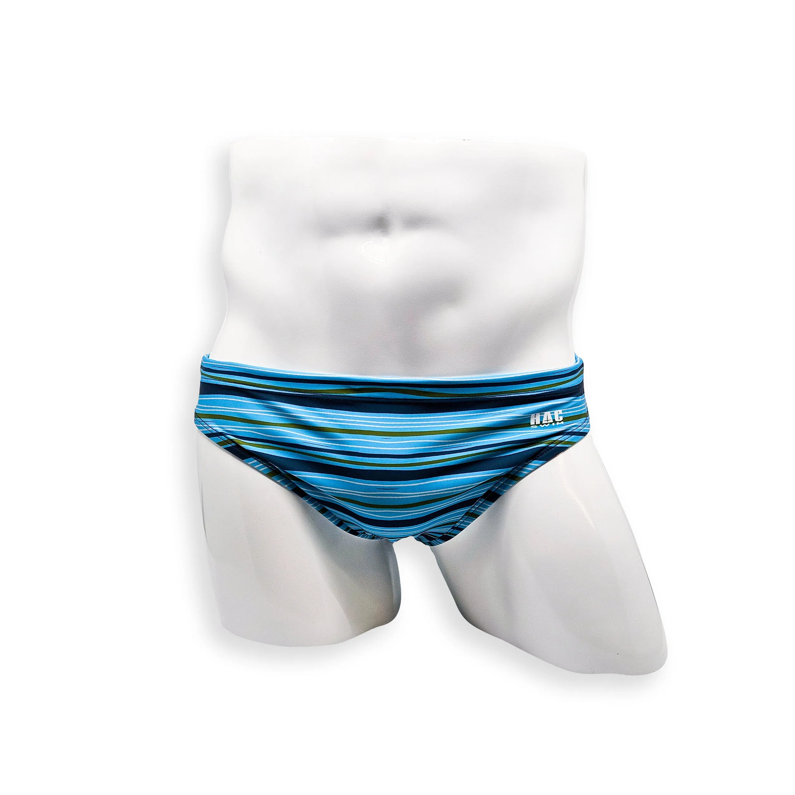 2 Inch Flat Front Swim Brief - Tidal Stripe