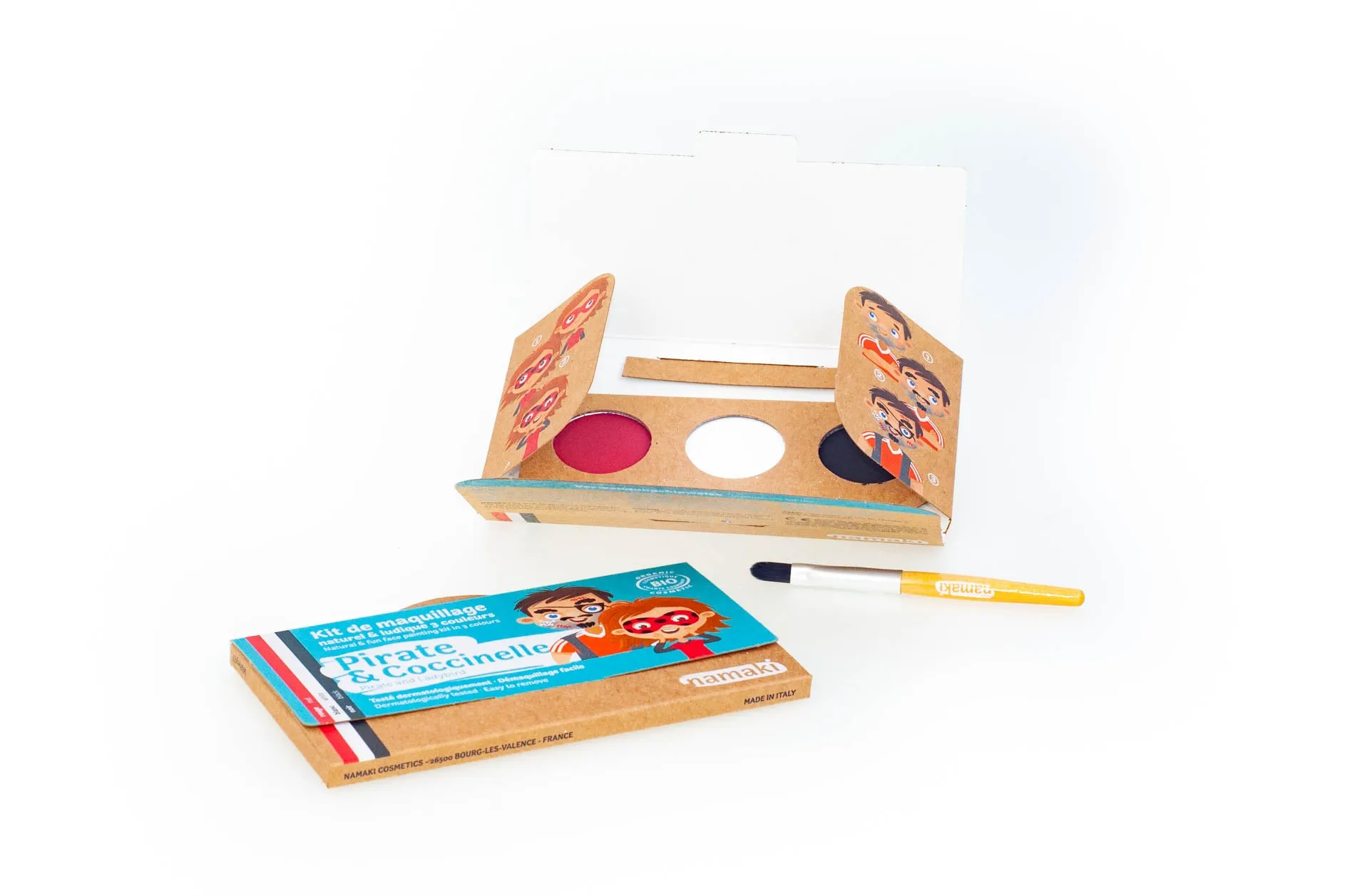 3 colors face painting kit « Pirate & Ladybird »