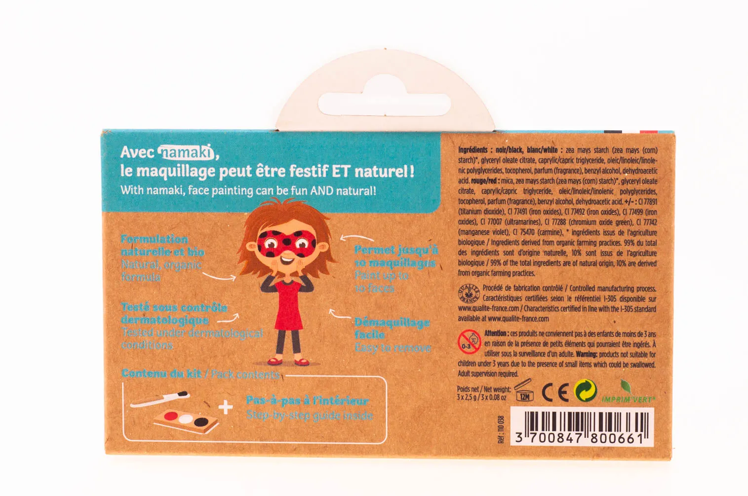 3 colors face painting kit « Pirate & Ladybird »