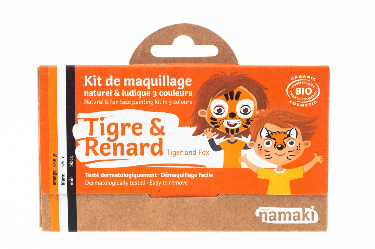 3 colors face painting kit « Tiger & Fox »