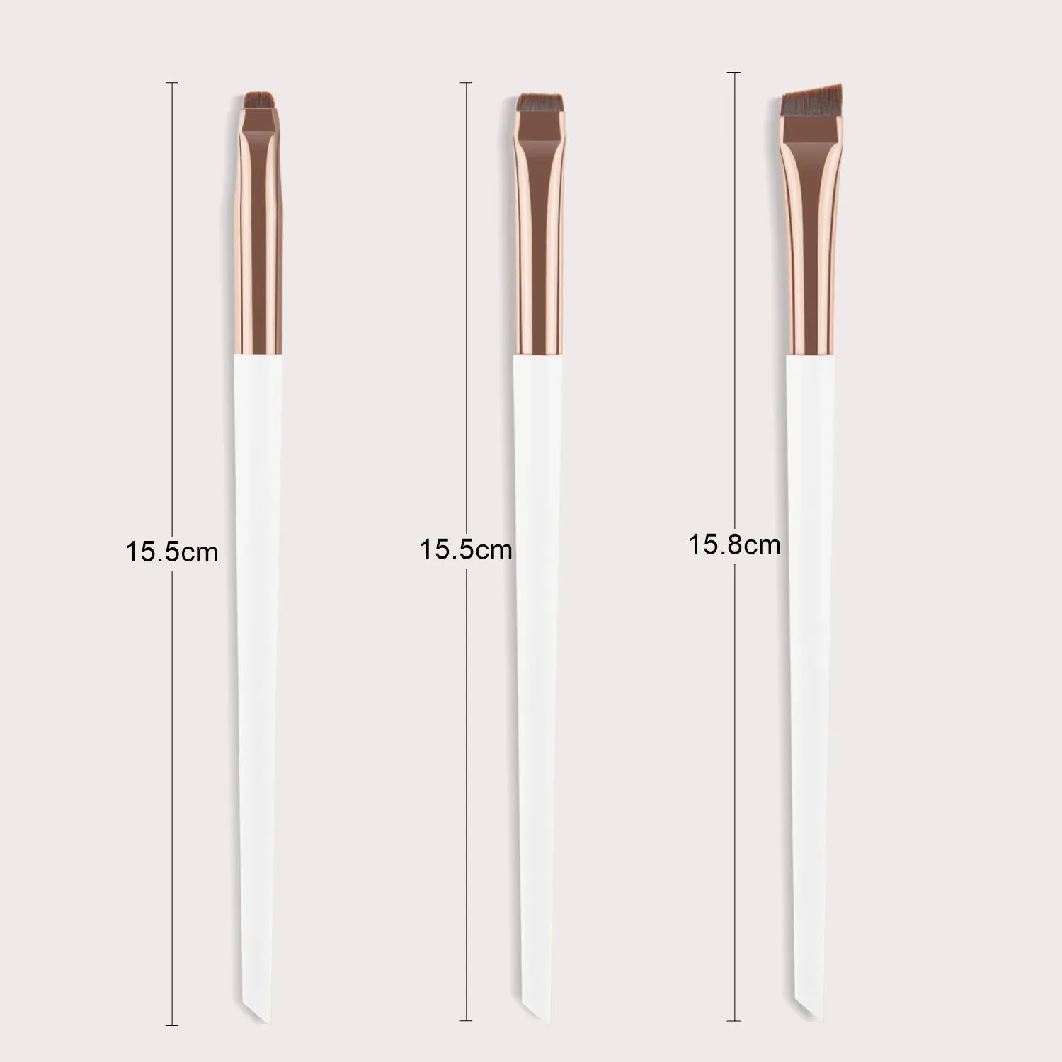 3 Pcs Edge Eyeliner Brush Set Ultra-Thin Makeup Tools