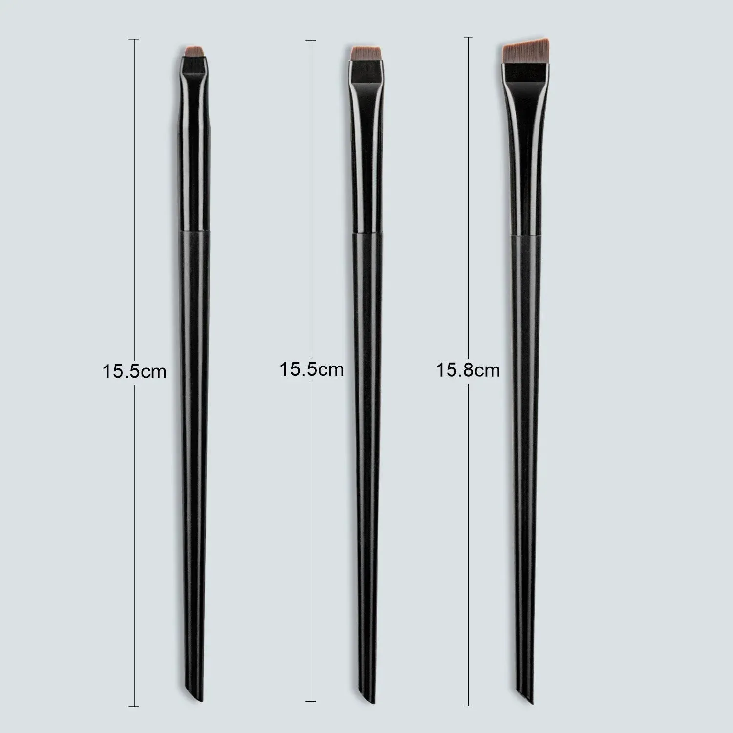 3 Pcs Edge Eyeliner Brush Set Ultra-Thin Makeup Tools
