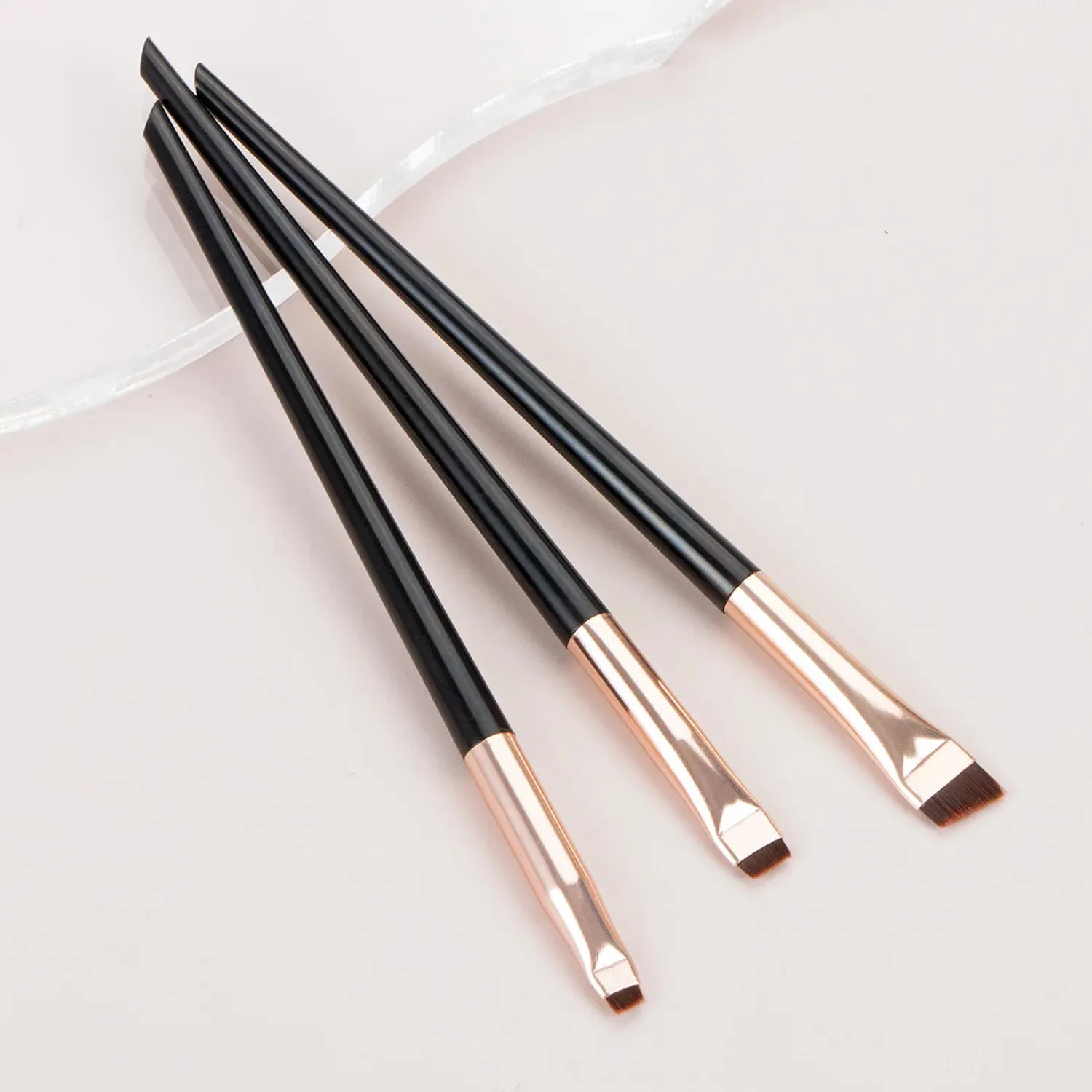 3 Pcs Edge Eyeliner Brush Set Ultra-Thin Makeup Tools