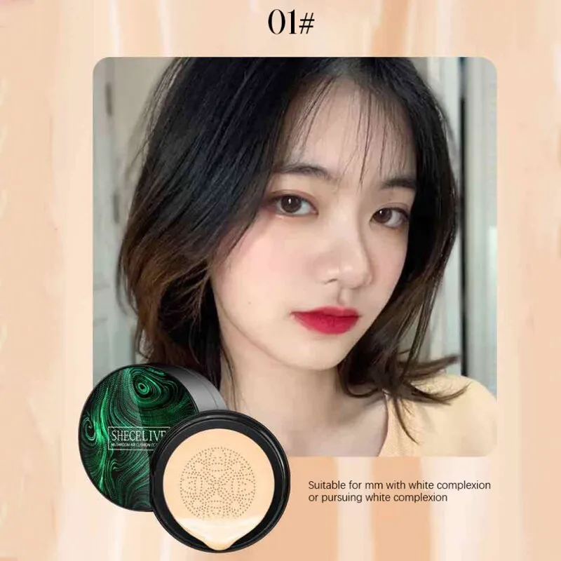 Bb Cream Air Cushion Foundation Mushroom Head Waterproof Brighten Face
