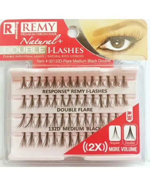 Bee Sales Remy Response I Lashes Double Flare Black 132D Medium