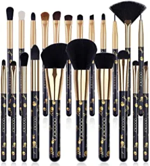 Docolor Goth 10Piece Eye Makeup Brushes Set   12Pcs Makeup Brush Set Premium Kabuki Foundation Blending Face Powder Synthetic Makeup Brushes Set
