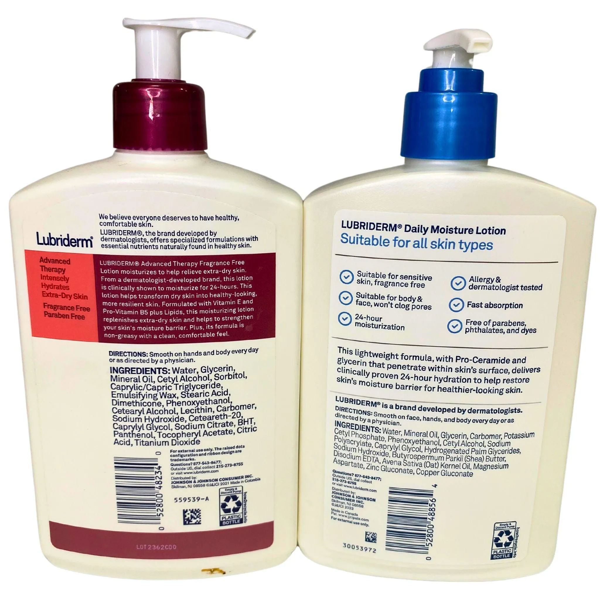 Lubriderm Lotion Mix includes Advanced Therapy Lotion & Daily Moisture Lotion (30 Pcs Lot)