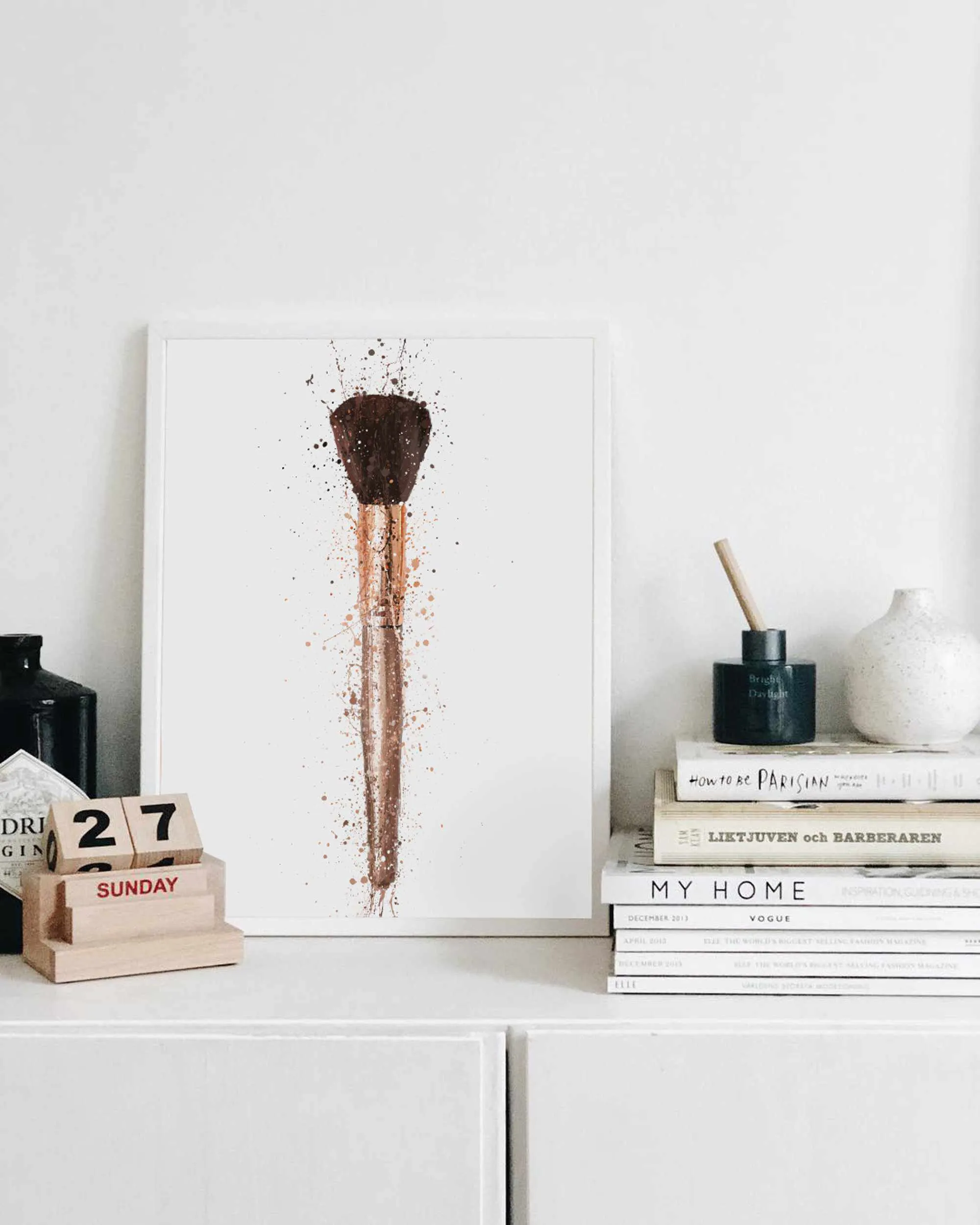 Makeup Brush Wall Art Print 'Blush'