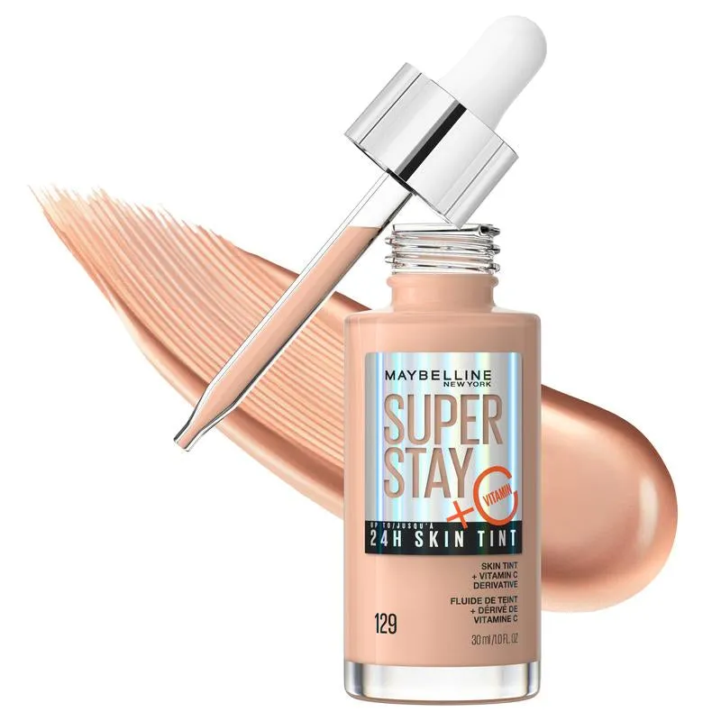 Maybelline Super Stay up to 24HR Skin Tint, Radiant Light-To-Medium Coverage Foundation, Makeup Infused with Vitamin C