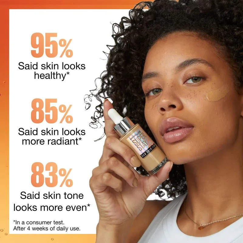 Maybelline Super Stay up to 24HR Skin Tint, Radiant Light-To-Medium Coverage Foundation, Makeup Infused with Vitamin C