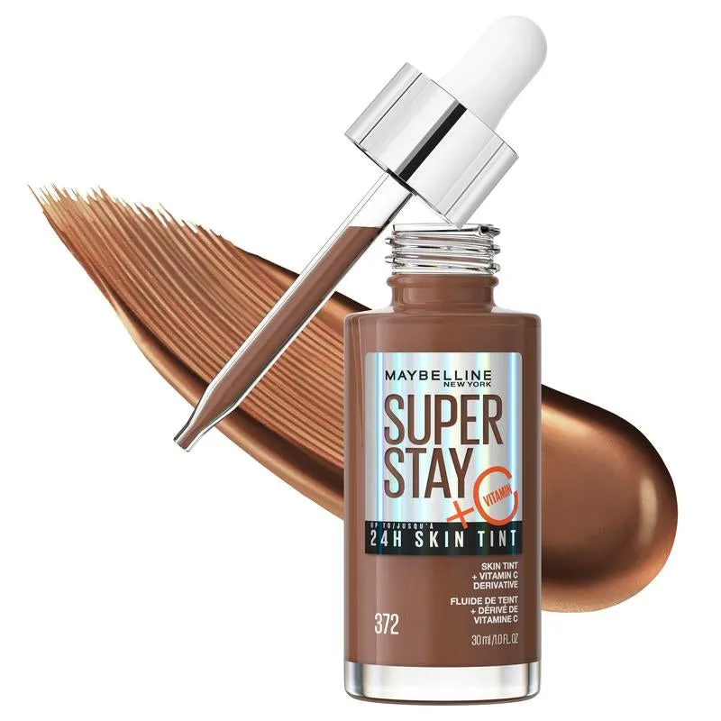 Maybelline Super Stay up to 24HR Skin Tint, Radiant Light-To-Medium Coverage Foundation, Makeup Infused with Vitamin C
