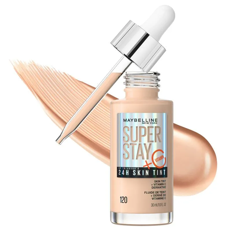 Maybelline Super Stay up to 24HR Skin Tint, Radiant Light-To-Medium Coverage Foundation, Makeup Infused with Vitamin C