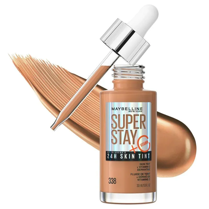 Maybelline Super Stay up to 24HR Skin Tint, Radiant Light-To-Medium Coverage Foundation, Makeup Infused with Vitamin C