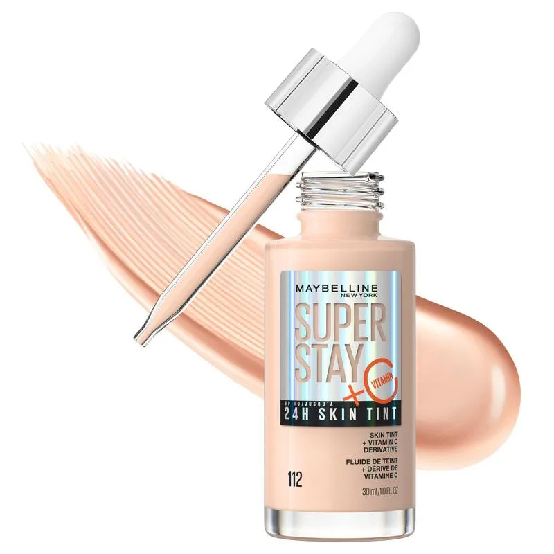 Maybelline Super Stay up to 24HR Skin Tint, Radiant Light-To-Medium Coverage Foundation, Makeup Infused with Vitamin C