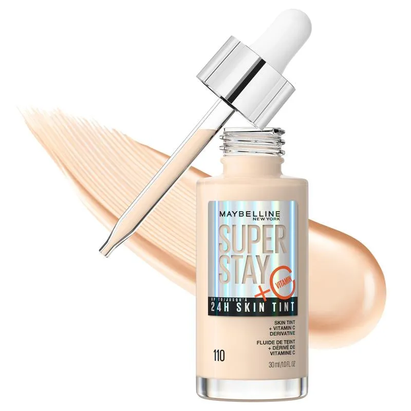 Maybelline Super Stay up to 24HR Skin Tint, Radiant Light-To-Medium Coverage Foundation, Makeup Infused with Vitamin C
