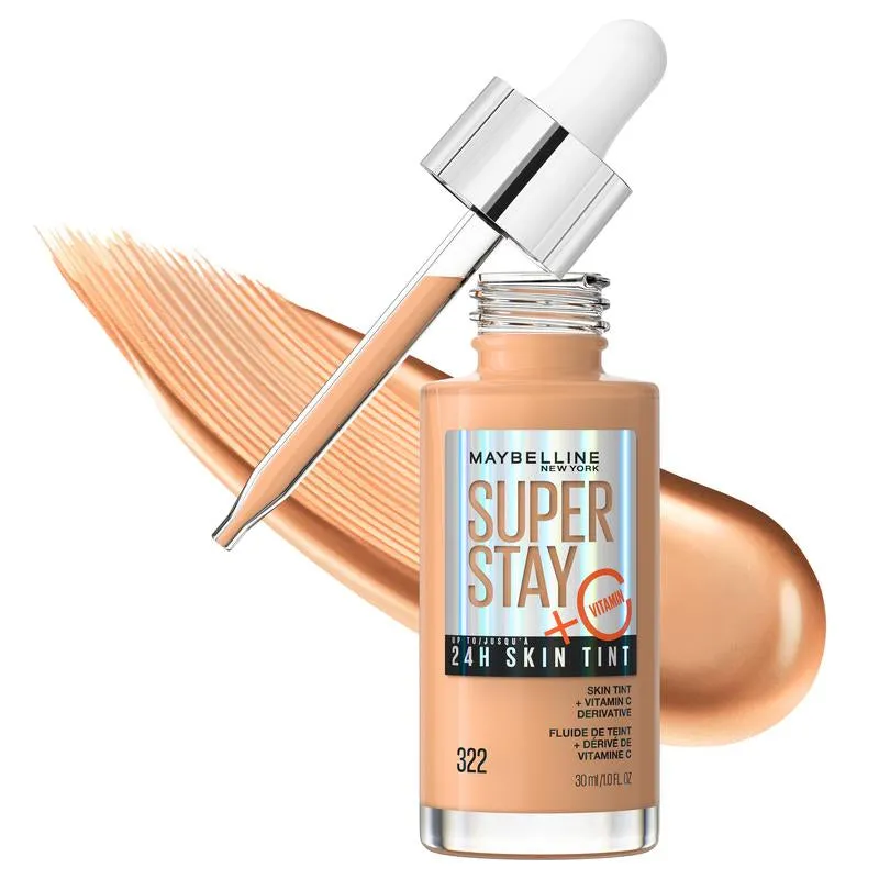 Maybelline Super Stay up to 24HR Skin Tint, Radiant Light-To-Medium Coverage Foundation, Makeup Infused with Vitamin C