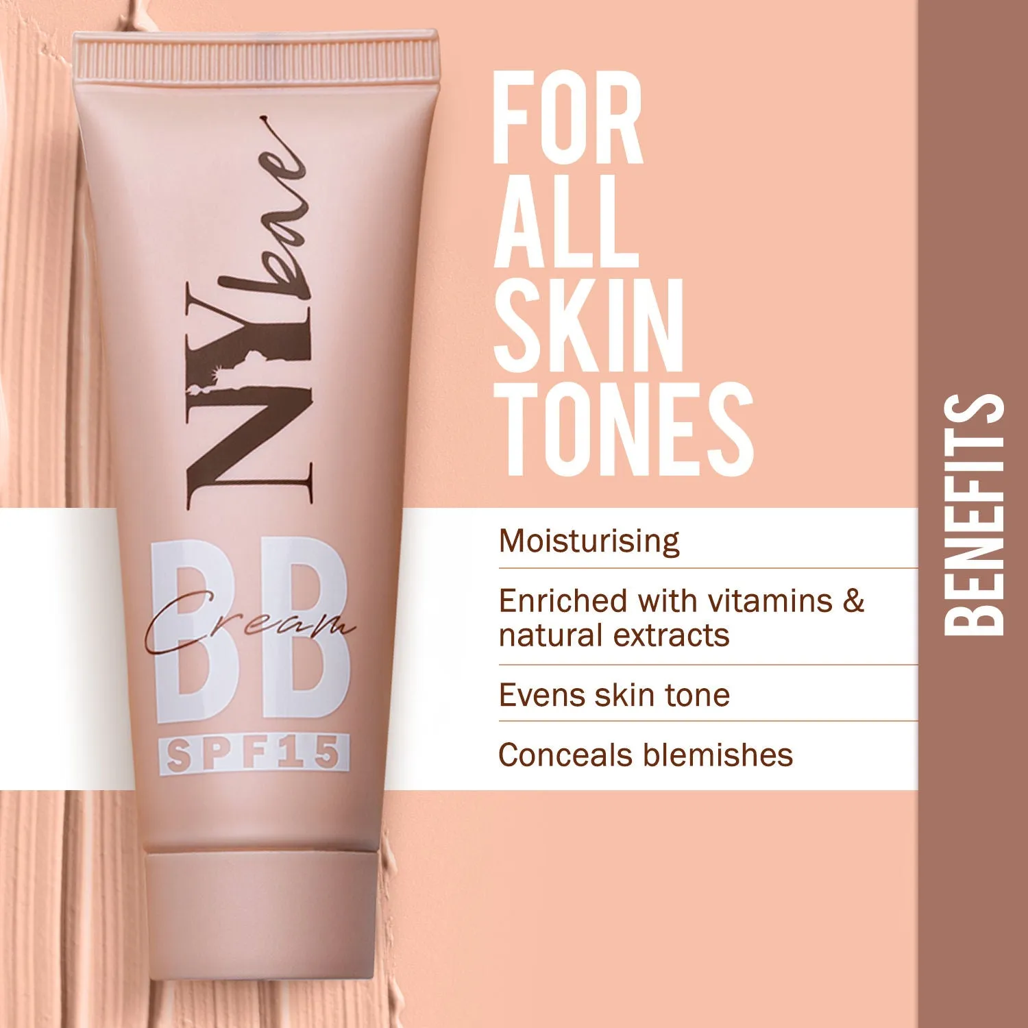 NY Bae BB Cream with SPF 15 - Vanilla 01 (25 g) | Very Fair Skin | Cool Undertone | Enriched with Vitamins | Covers Imperfections | UV Protection