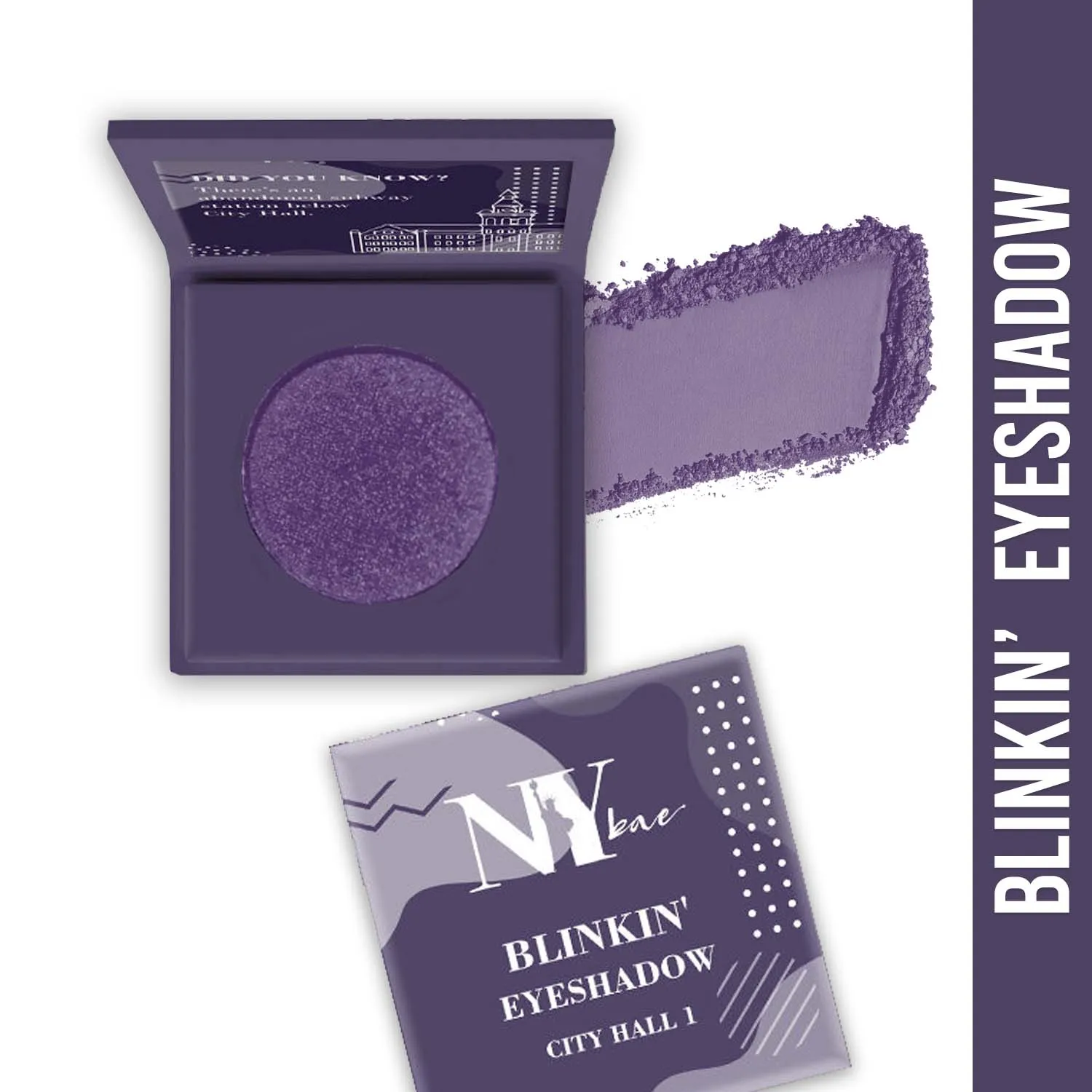 NY Bae Blinkin' Eyeshadow| Purple| Shimmer| Highly Pigmented- City Hall 1 (1.2 g)