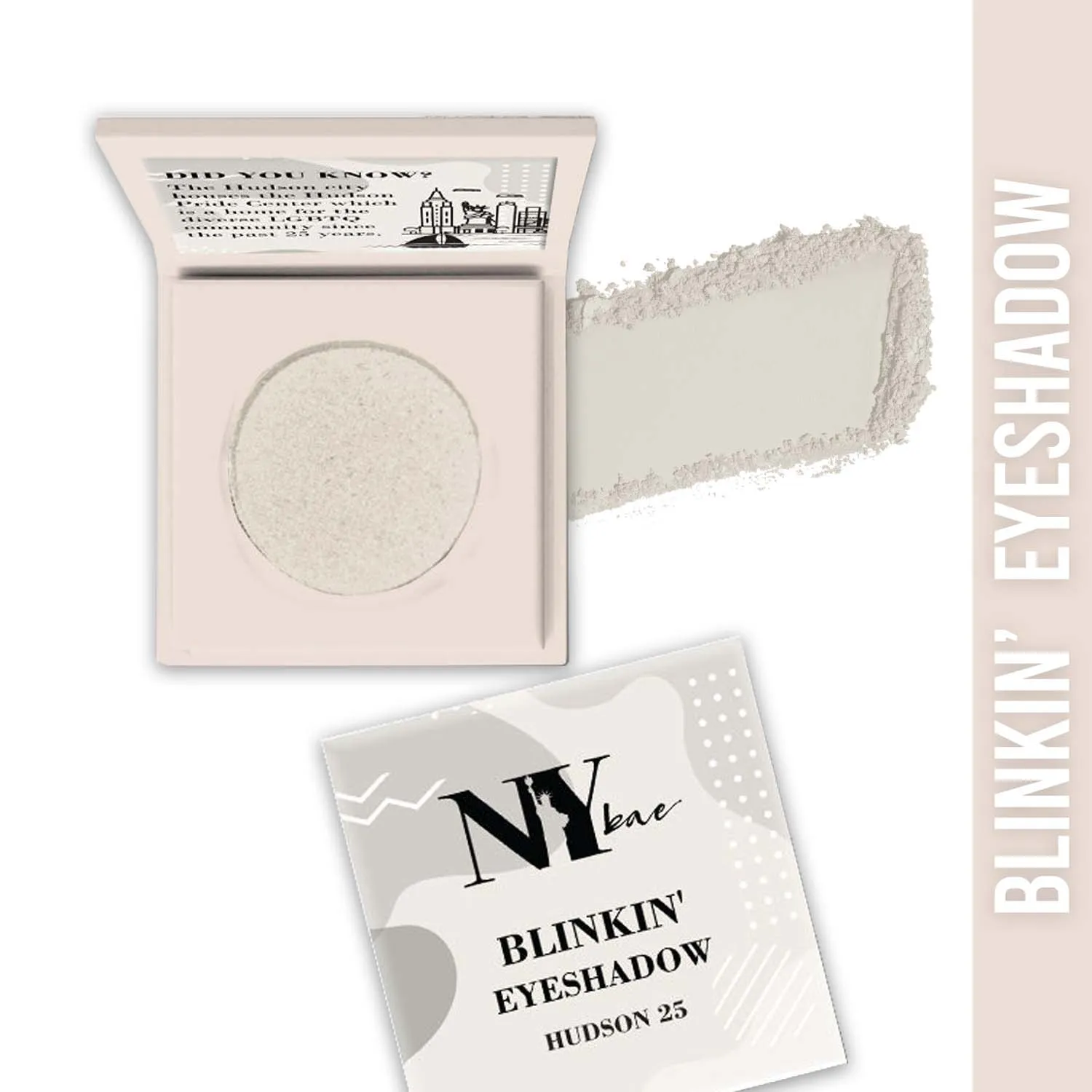 NY Bae Blinkin' Eyeshadow| Silver| Shimmer| Highly Pigmented- Hudson 25(1.2 g)