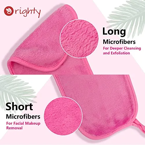 Orighty Makeup Remover Cloths, Reusable Microfiber Facial Cleansing Towels, Remove Instantly Dirt, Makeup&Waterproof Mascara with Just Water, 15.5 x 7.5 in, Blue/Purple/Black/Pink