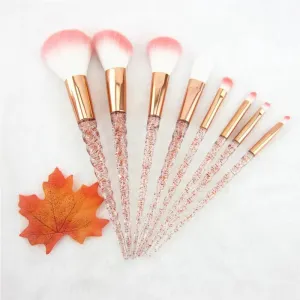 Red Glitter Diamond Brush Crystal Makeup Brushes Set