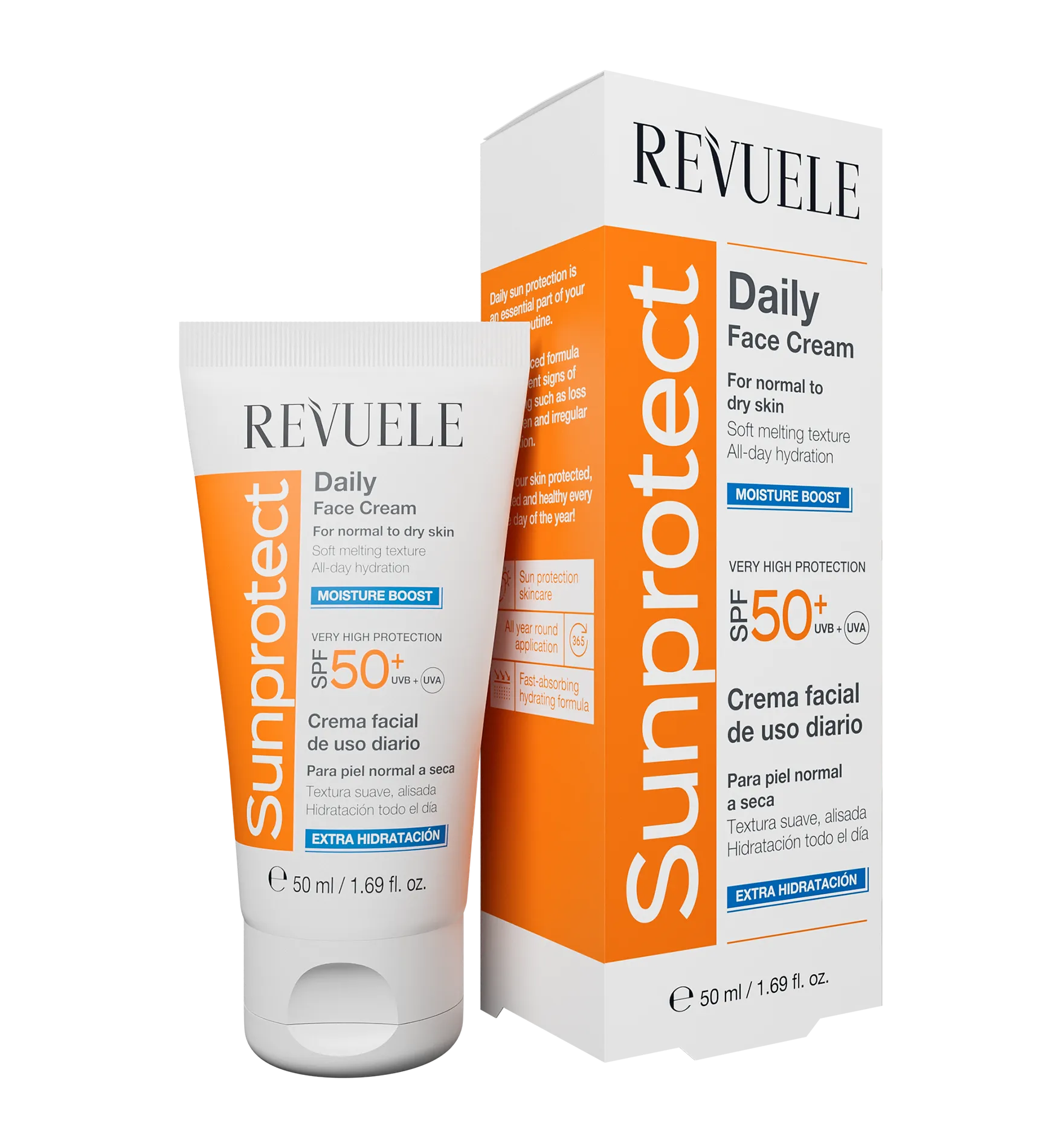REVUELE SUNPROTECT DAILY FACE CREAM – MOISTURE BOOST, SPF 50  -50ml