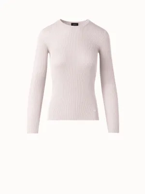 Seamless Silk Cotton Knit Sweater