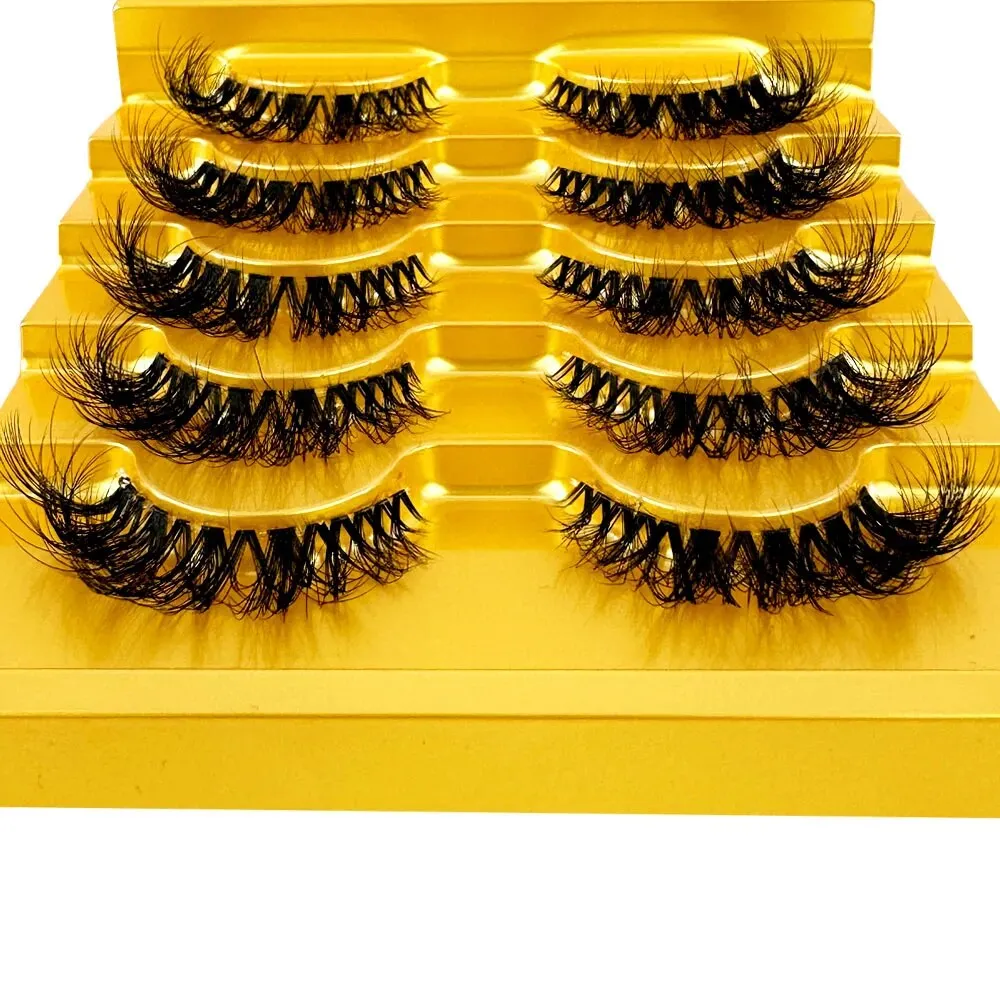 TEEK - 5 Pairs Mink Invisible Band Eyelashes