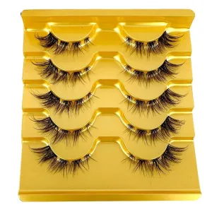 TEEK - 5 Pairs Mink Invisible Band Eyelashes