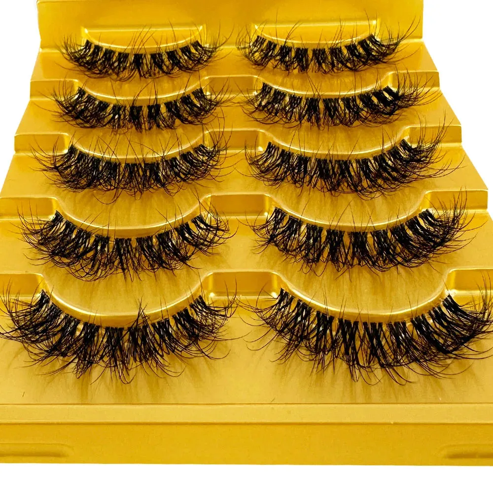TEEK - 5 Pairs Mink Invisible Band Eyelashes