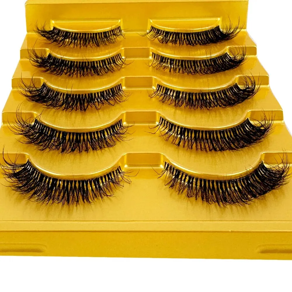 TEEK - 5 Pairs Mink Invisible Band Eyelashes