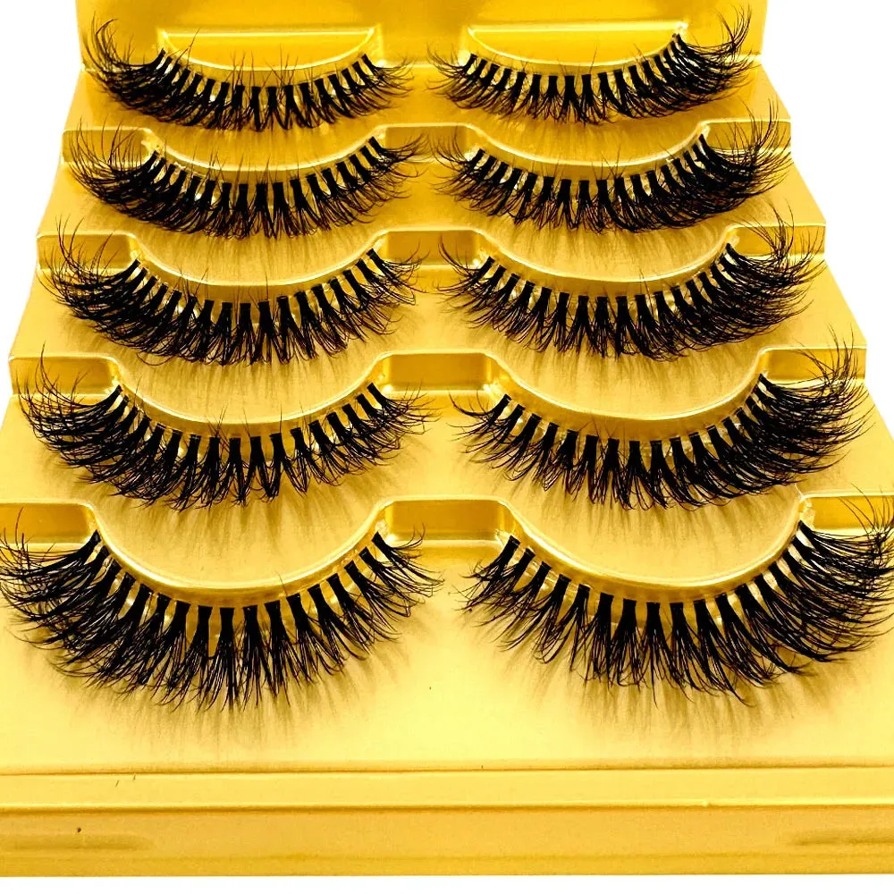 TEEK - 5 Pairs Mink Invisible Band Eyelashes
