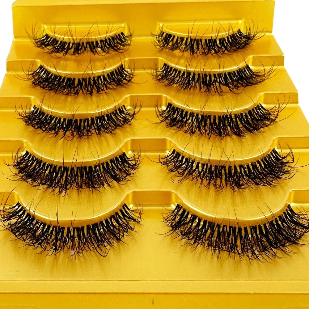 TEEK - 5 Pairs Mink Invisible Band Eyelashes