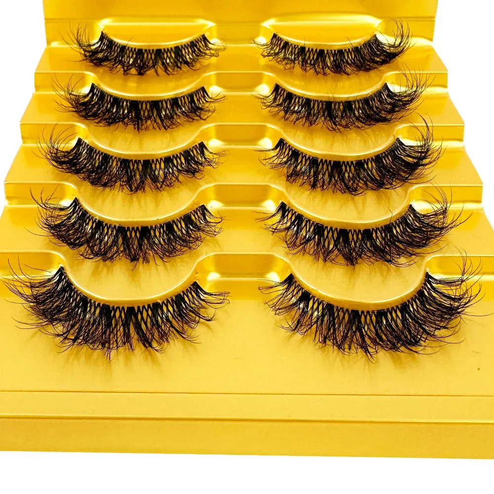 TEEK - 5 Pairs Mink Invisible Band Eyelashes