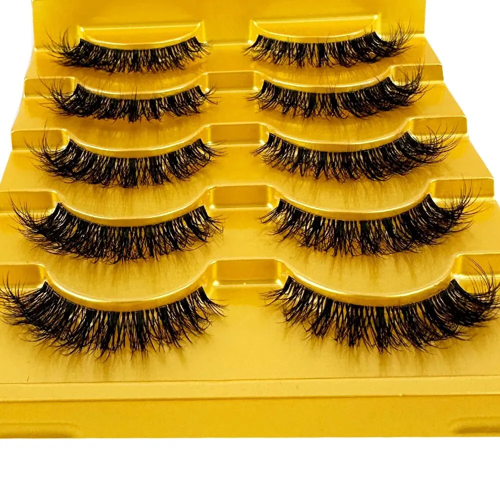 TEEK - 5 Pairs Mink Invisible Band Eyelashes