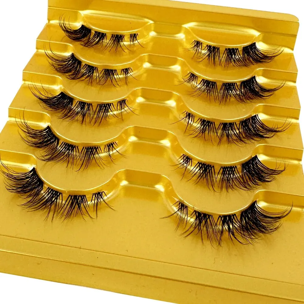TEEK - 5 Pairs Mink Invisible Band Eyelashes