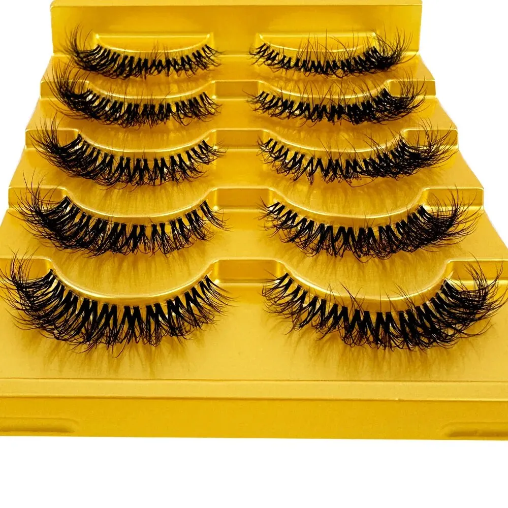 TEEK - 5 Pairs Mink Invisible Band Eyelashes