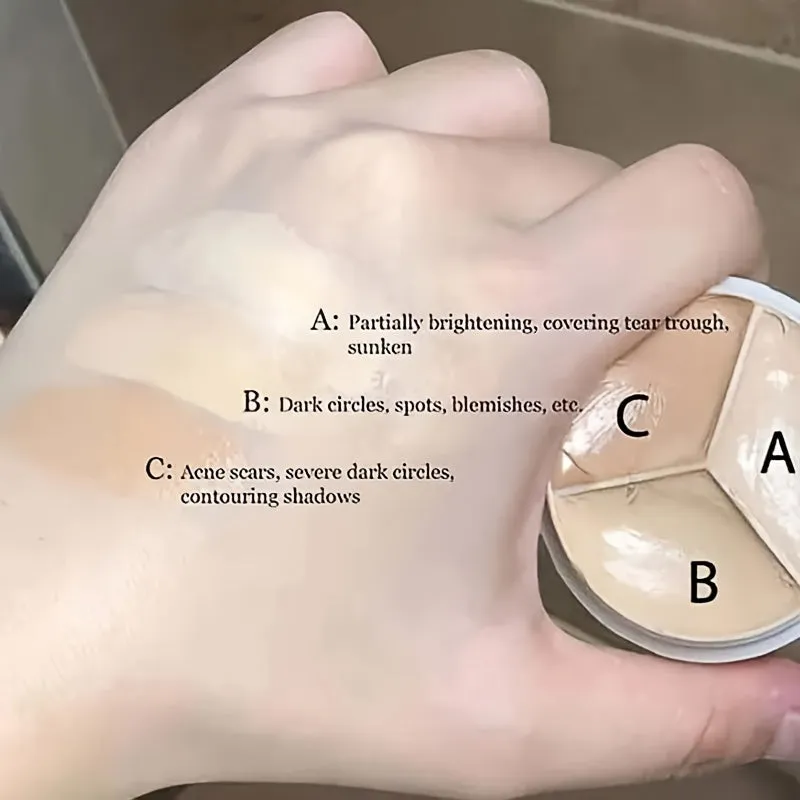 Versatile 3 Colors Concealer Palette for flawless coverage